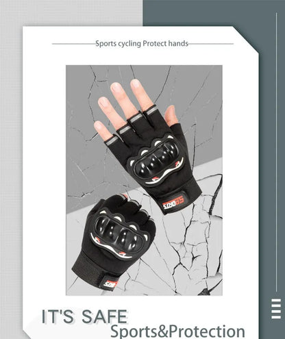 Men Half Finger Gloves Slip Rresistant Wear-resistant Racing Off-road Shatterproof Breathable Motorcycle Bicycle Tactical Glove