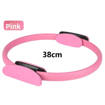 1Pcs 38CM Yoga Pilates Ring with Anti Slip Handle yoga Sports Resistance Circle for Women Home Fitness Muscle Training Equipment
