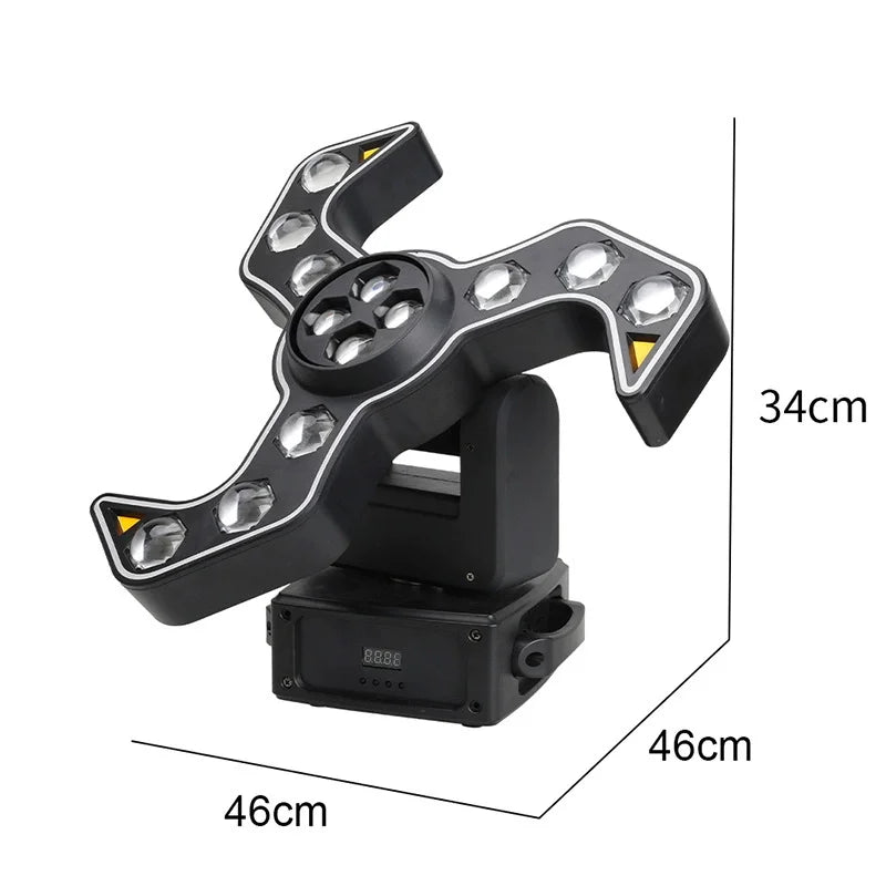 Shuriken Moving Head DJ Lights Rotating 120W RGBW 4 in 1 DJ Equipment Stage Light Strobe for DJ Disco Party Event Stage Effect