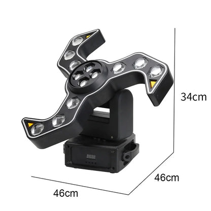 Shuriken Moving Head DJ Lights Rotating 120W RGBW 4 in 1 DJ Equipment Stage Light Strobe for DJ Disco Party Event Stage Effect