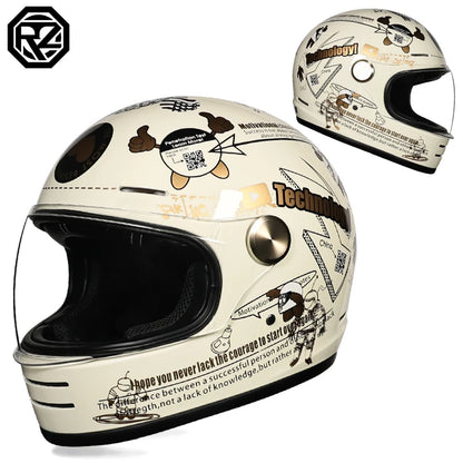 ORZ Motorcycle Helmet DOT Certification Retro Full Face Off Road Helmet Cascos Para Motos Capacete Casco Moto