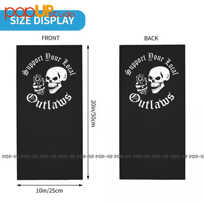 S Support Your Local Outlaws Biker Motorcycle Mc Skull Neck Gaiter Bandana Scarf Face Mask