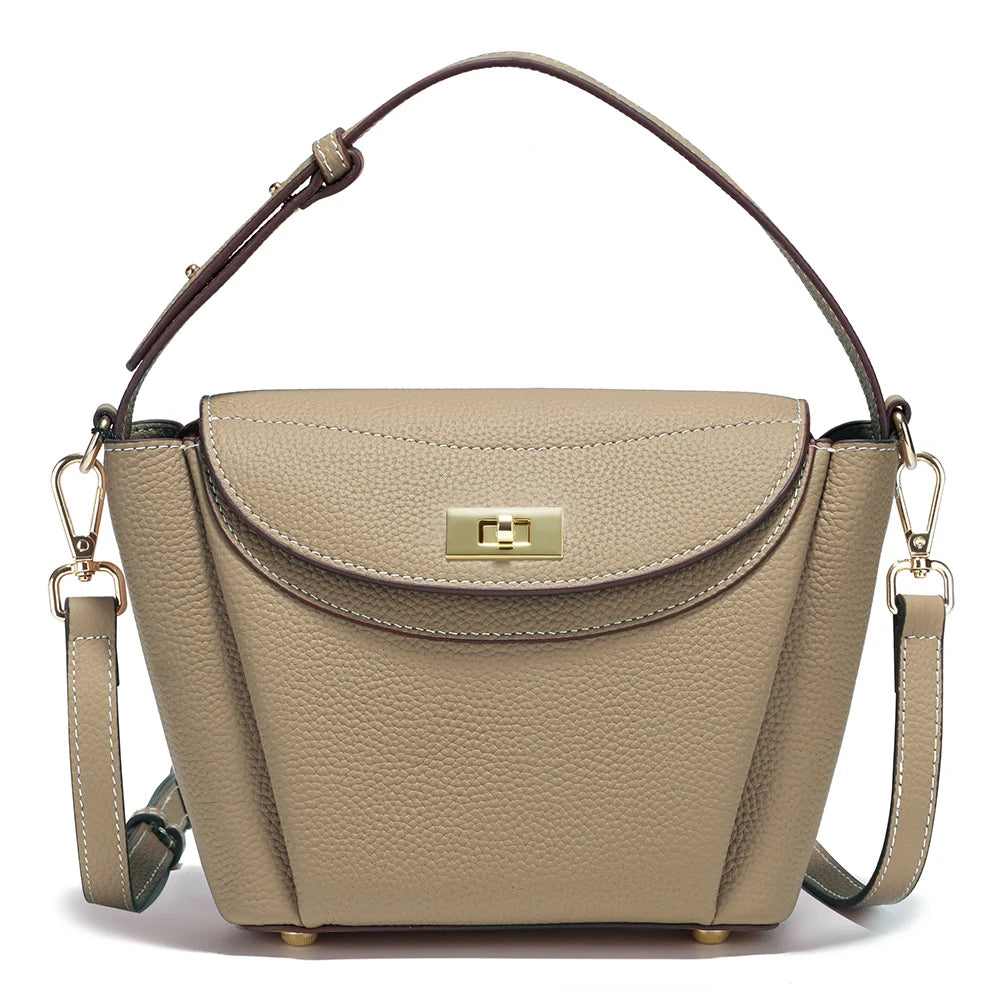 Zency Luxury Genuine Leather Tote Bag For Women Elegant High End Bag Shoulder Crossbody Handbag Top Handle Bags Noble Purple Bag