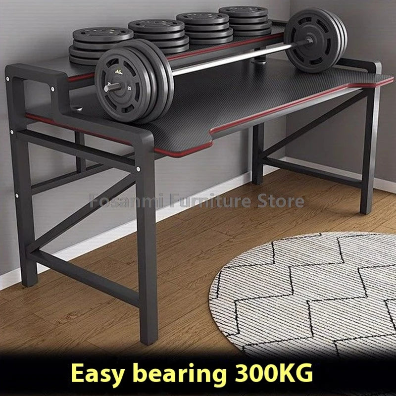 Wide Desktop Office Desk with Storage Shelf Modern Steel Frame Table for Bedroom Study Durable Computer Desks for Gaming Writing