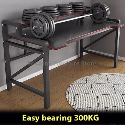 Wide Desktop Office Desk with Storage Shelf Modern Steel Frame Table for Bedroom Study Durable Computer Desks for Gaming Writing