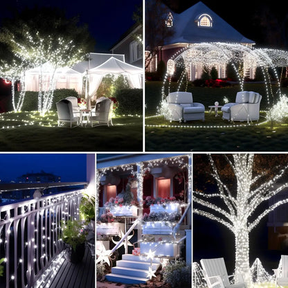 Solar Fairy String Lights Outdoor LED String Lights 8 Modes IP65 Waterproof for Christmas Garden Balcony Patio Tree Yard Decor