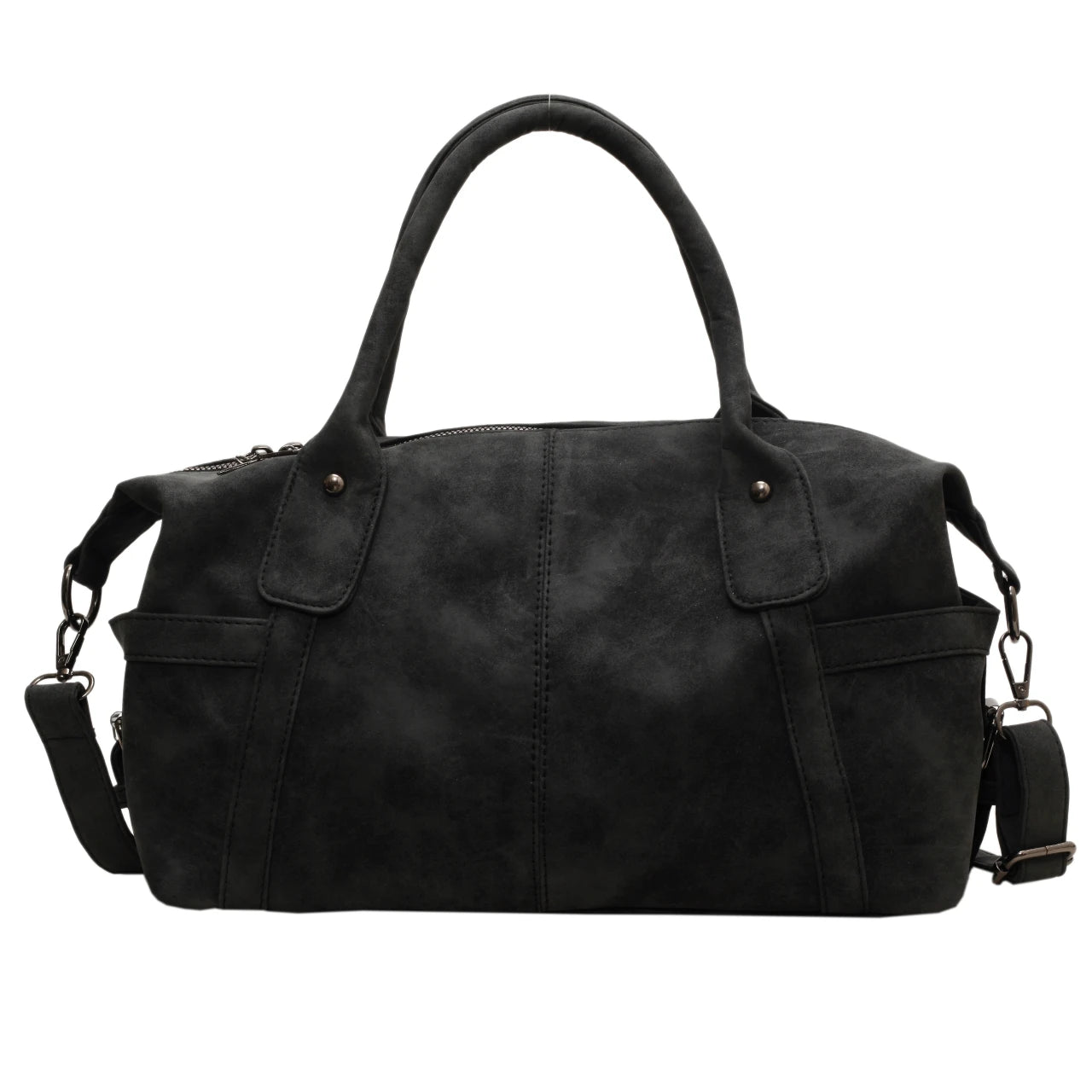 Retro Distressed Suede Texture Boston Hobo Bag Large Capacity Tote Handbag Shoulder Crossbody Bag for Women Daily Commute Trave