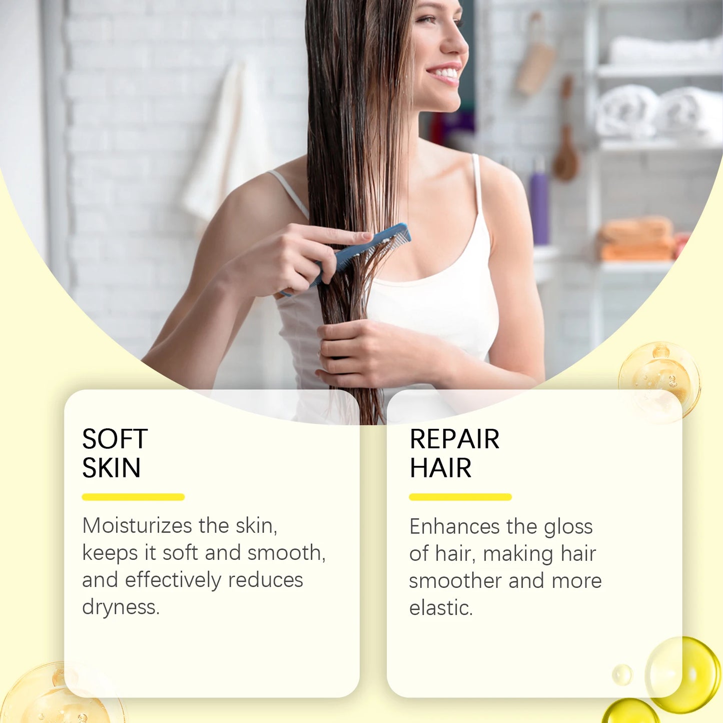 Organic Jojoba Oil for Hair Growth Products Strengthening Hair Smoothing Cold-Pressed Vitamin C Jojoba Oil for Face Moisturizer