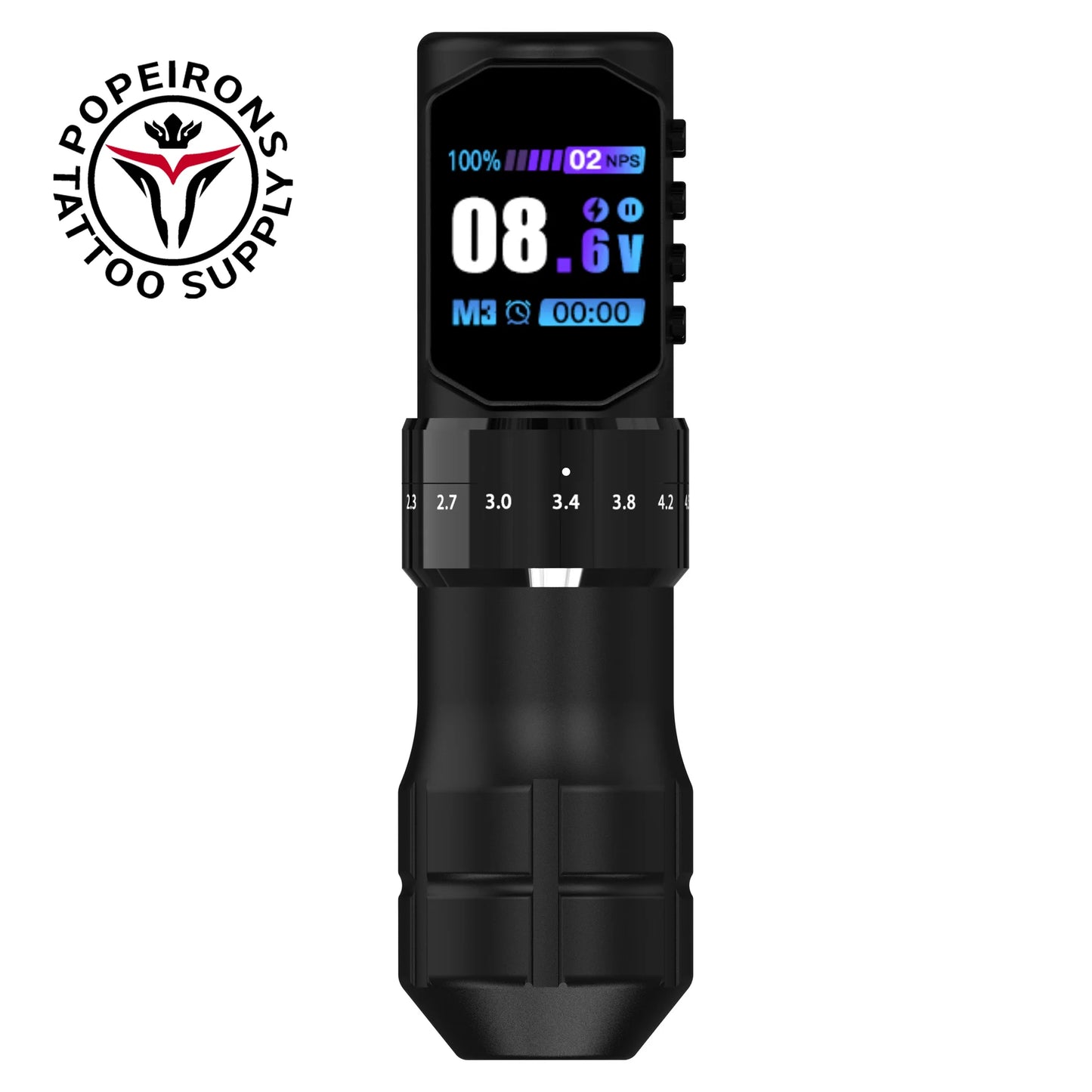 POPEIRONS Pro U Brave1.0 Wireless Tattoo Pen with Adjustable Stroke Tattoo Pen FM Cut Line and Fog