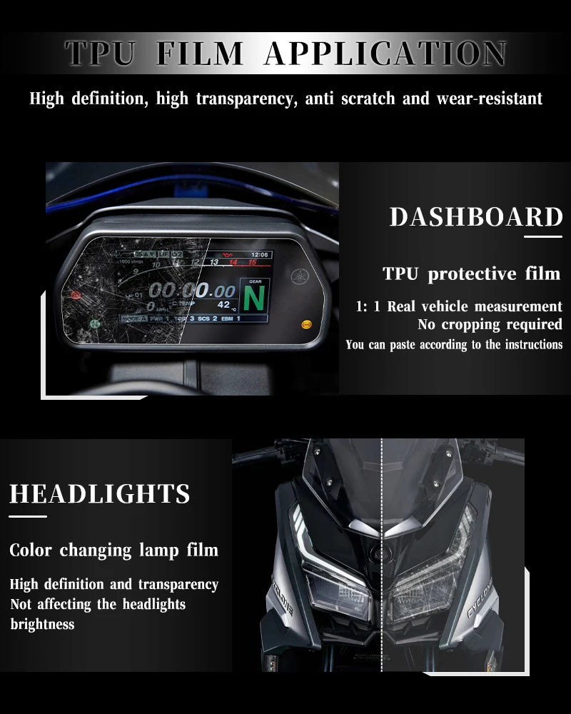 For BMW S1000RR-M S1000RR M s1000rr m 2023 Headlights Taillights Instrument Film Protection Film Modification Accessories