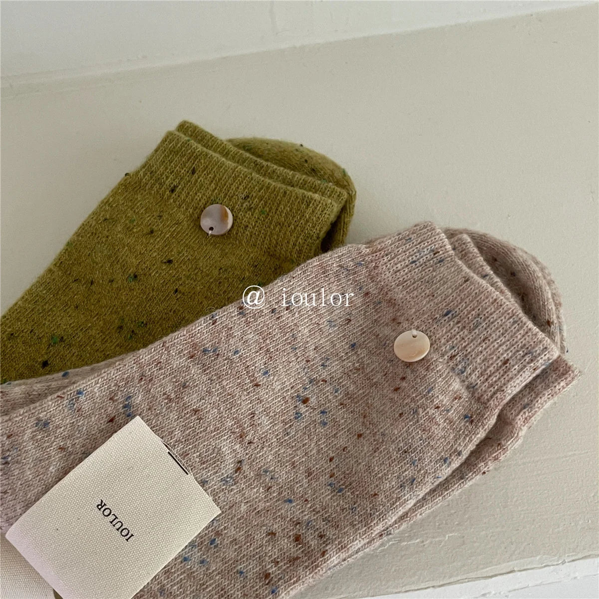 SP&CITY Colored Dotted Sheep Woolen Socks Women's Winter Warm Keeping Middle Tube Socks Casual Thick Korean Fashion Stockings