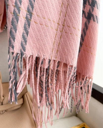 Houndstooth Scarf Men Women Autumn Winter Cashmere Scarves Wrap Student Fashion Thicken Warm Long Tassel Shawl Lady Bufanda New