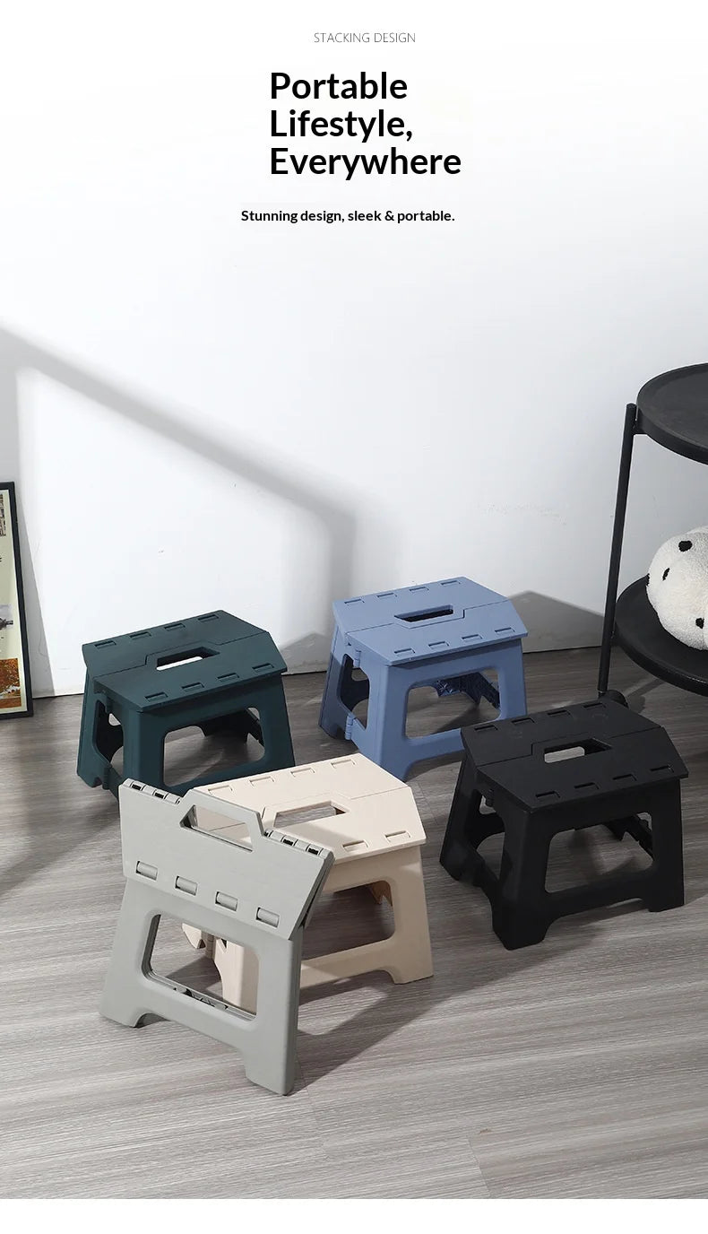 Folding stool, portable outdoor bench, low plastic, easy to carry, suitable for street vending, thickened stool, small household