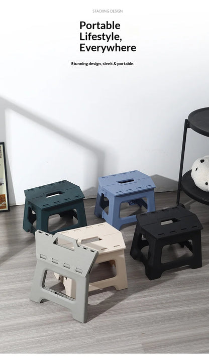 Folding stool, portable outdoor bench, low plastic, easy to carry, suitable for street vending, thickened stool, small household