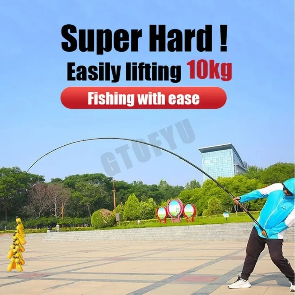 2.1-4.5M Telescopic Fishing Rod Carbon Spinning Fishing Pole Boat Saltwater Freshwater Beach Rock Surfcasting Baitcasting Rod