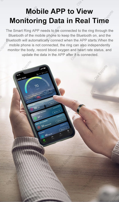 2025 Smart Ring Gesture Control Wireless Bluetooth Heart Rate Blood Pressure Monitor 5ATM Waterproof Health Smartring Men Women