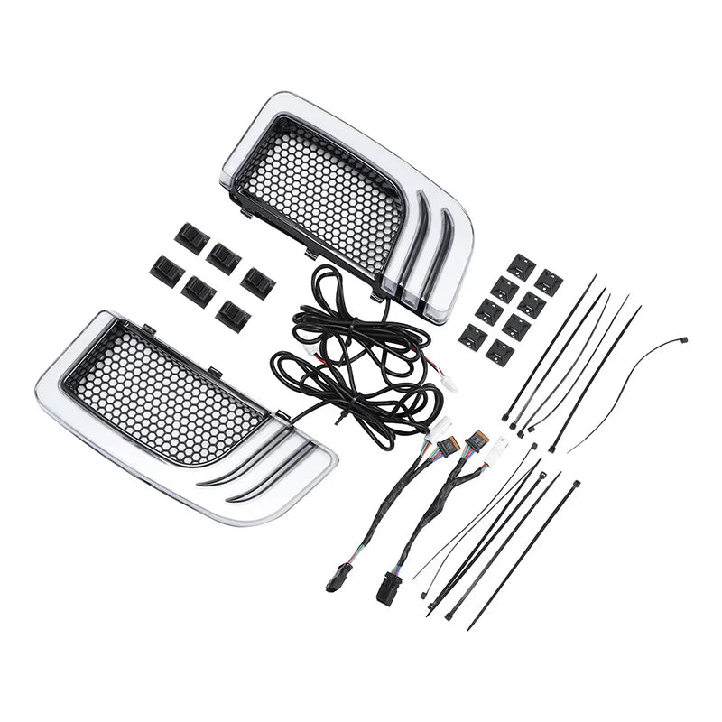 Motorcycle Fairing Lower Grills LED Turn Signal Light blinker For Harley Touring Road King Electra Glide FLHTK CVO Limited 14-23