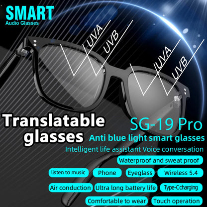 AI Smart Translate Eyeglasses BT 5.4 Call Intelligent Translator Glasses Magnetic Frame Sports Sun Glasses for Men Women
