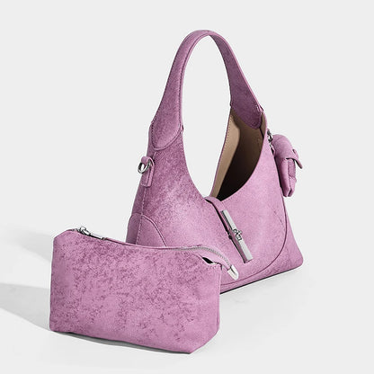 2026 New Pures Color Handbag with Long Shoulder Strap Messenger Bag Women's Designer Handbag Underarm Small Tote Bag