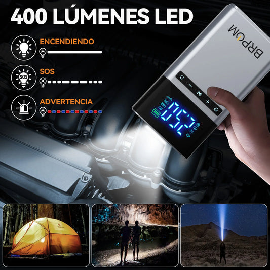 BRPOM Portable Car Starter with Air Compressor Tire Inflat Starter 8000mAh Car Battery Starter Box Car Battery Jumper Starter