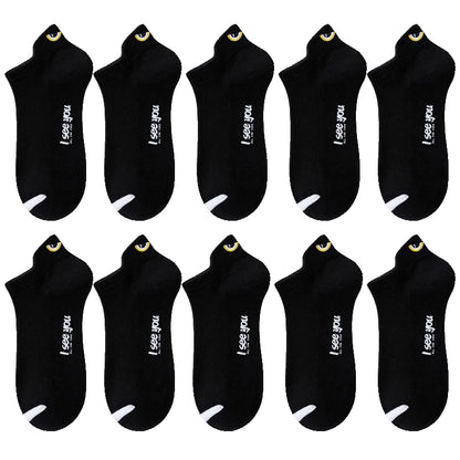 5/10 Pairs Man Short Socks Ankle Boat Socks Breathable Casual Athletic Socks Women Summer Thin Low-Cut Male Socks