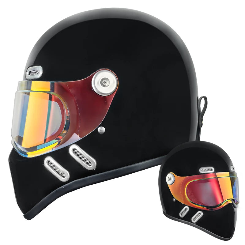 Carbon Fibre Motorcycle Helmet Full Face Retro Motorbike Helmet Men Women Cascos Para Moto Capacete Casco Moto For Harley DOT