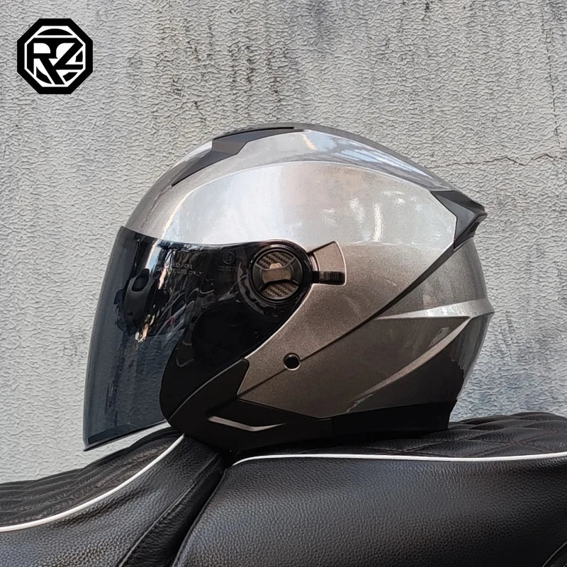 2025 Latest High Quality Motorcycle Helmet Half Covering Dual Lens Cascos para Motos Male Female Couple Capacetes de Moto