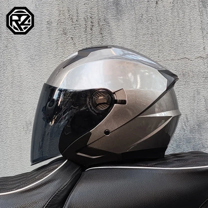 2025 Latest High Quality Motorcycle Helmet Half Covering Dual Lens Cascos para Motos Male Female Couple Capacetes de Moto