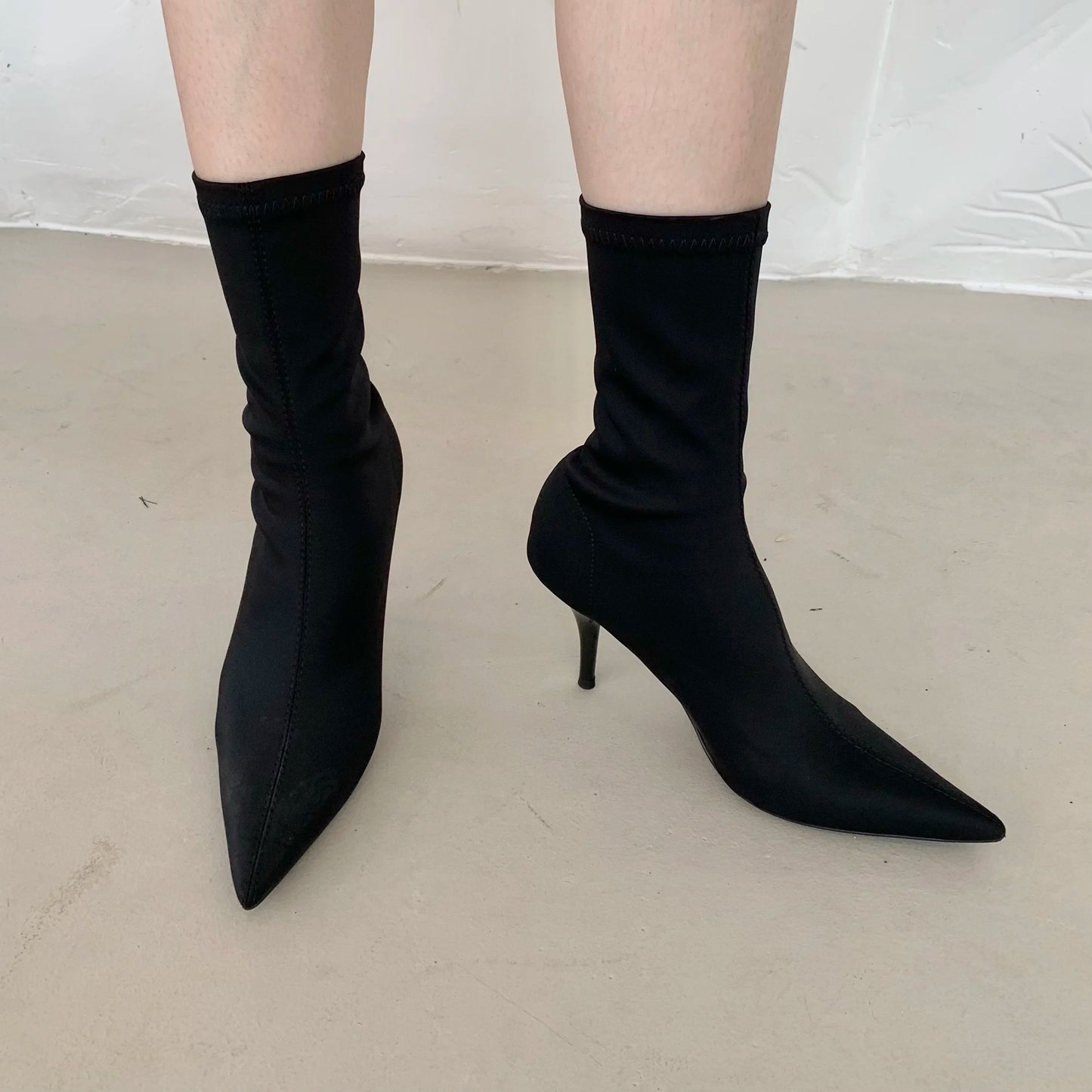 Eilyken New Spring Autumn Stretch Fabric Women Ankle Boots Sexy Pointed Toe High Heels Fashion Female Socks Pumps Shoes