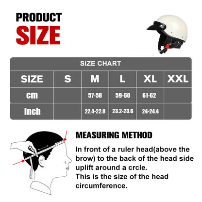 Motorcycle Helmet Half Helmet with Goggles Electric Vehicle Safety Helmet Suitable for Men and Women