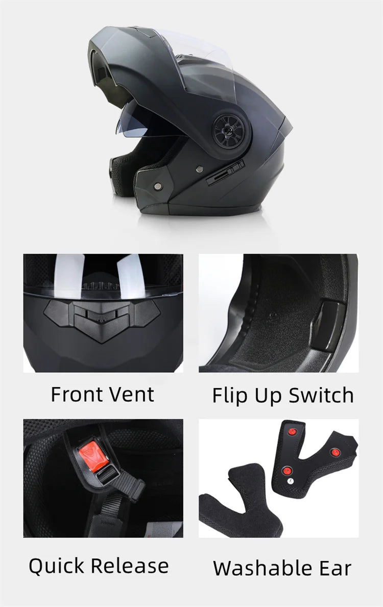 DOT Approved Personalised Flip Up Motorcycle Helmet For Men Women Safety Downhill Motocross Racing Modular Full Face Casco Moto