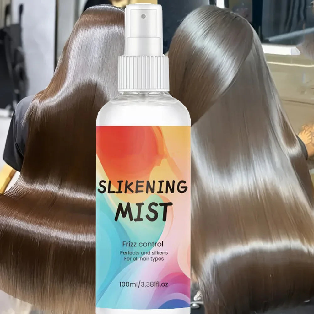 HAIR SILKENING SPRAY Silk Therapy Thermal Shield,tThermal-Pressing Product that Polishes, Silkens, and Smooths Curly Texture