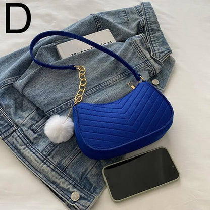Mini Women Shoulder Bags Fashion Felt Women's Bag Design Advanced Underarm Handbags Mini Saddle Bag