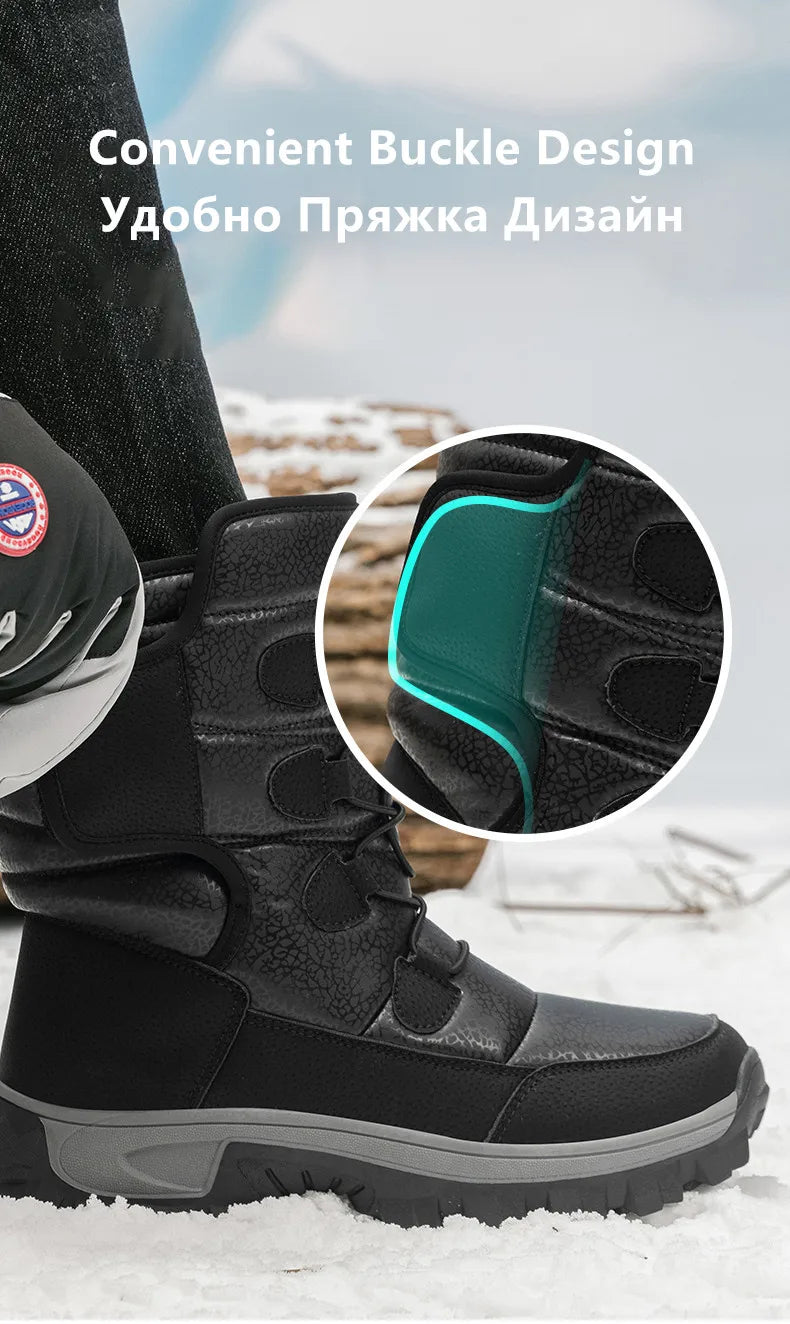 New Warm Plush Women's Snow Boots Fashion Outdoor Women Boots Platform Anti-Slip Hiking Boots Waterproof Winter Warm Ankle Boots