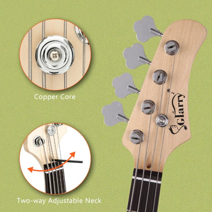Electric Bass Guitar 4 Strings 20 Frets Electric Bass Set Electric Bass with Belt Cable and Wrench Tool