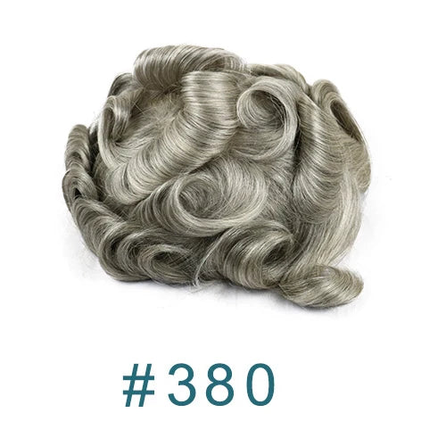 26mm Loose Curly 0.06mm Natural Hairline Men Toupee Ultra Thin Skin Full VLoop 1B80 613# Blonde Male Human Hair Prosthesi System