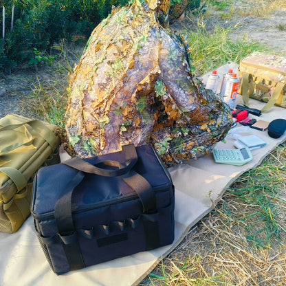 Outdoor Camping Tactical Bag - 14L Large Capacity Multi-Functional Tool & Picnic Gear Organizer with Multiple Compartments Black
