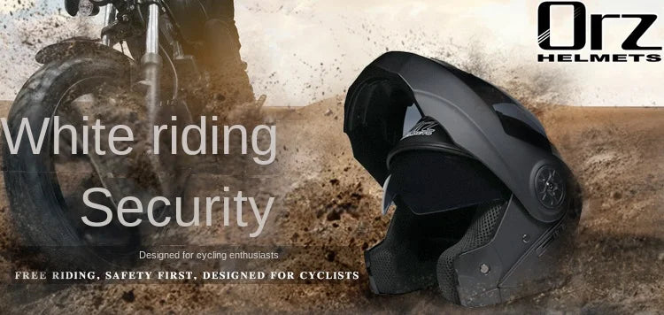 ORZ new motorcycle helmet with dual sunshades full face racing Bluetooth modular flip helmet for men and women DOT approval