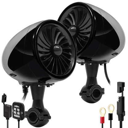 300W Amplifer 4 Inches Waterproof Motorcycle Stereo Bluetooth Radio Speakers High-End ATV UTV Audio Play System with USB AUX MP3