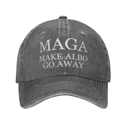 Vintage MAGA Make Albo Go Away Baseball Cap Unisex Distressed Denim Sun Cap Australia Saying Outdoor All Seasons Adjustable Hats