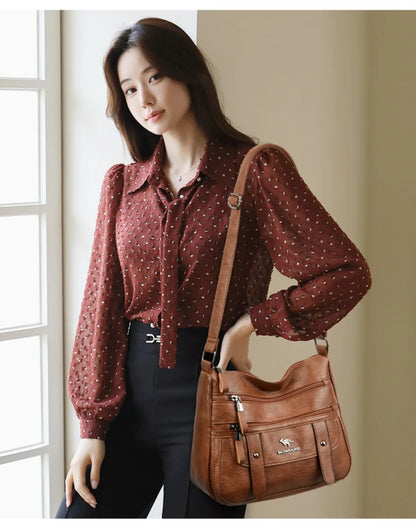 High Quality Pu Leather Messenger Crossbody Bags for Women Luxury Designer Hand Bags Purses Ladies Shoulder Bags Sac A Mian 2025