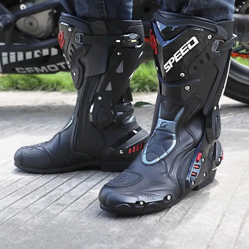 HOT  Men's Motorcycle Racing Waterproof Motorcycle Off-road Racing Rally Boots Four Seasons Anti-collision Protection Rider