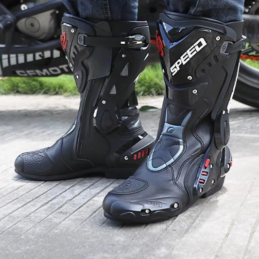 HOT  Men's Motorcycle Racing Waterproof Motorcycle Off-road Racing Rally Boots Four Seasons Anti-collision Protection Rider