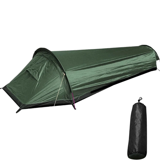 Portable Backpacking Tent Outdoor Camping Sleeping Bag Tent Beach Lightweight Single Person Sleeping Bag Tent with Storage Bag