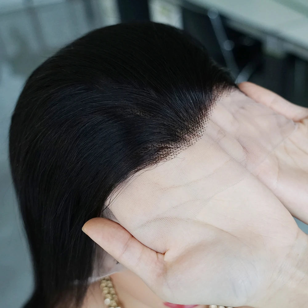 180% 13x4 Bone Straight Lace Front Wig Indian Remy Transparent Lace Frontal Wig Human Hair Wigs 4x4 Closure Wig Pre-Plucked