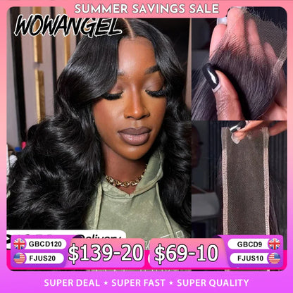 2x6 HD Lace Closure Only Body Wave Human Hair Pre Plucked Skinlike Deep Parting Kim K Closure Invisible Swiss Lace Remy Hair