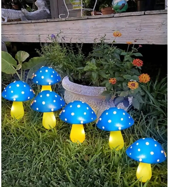 12 Pack RGB Solar Mushroom Light Solar Garden Stake Light 8 Modes Waterproof Mushroom Solar Light For Garden Yard Landscape