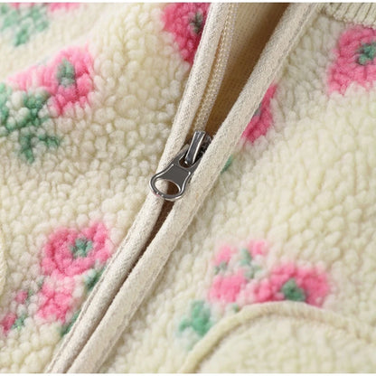 Fashion Lambswool Women's Coats Patchwork Long Sleeve Zipper Pocket Female Parka Jacket 2025 Autumn New Arrival Lady Outerwear