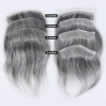 Men Toupee For Forehead 0.06mm Ultra Thin Skin #4 Brown Front Hairline Patch For Male Human Hair Wig Capillary Prosthesis Peruk