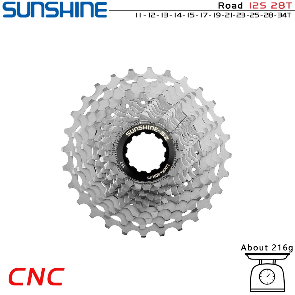 GOLDIX Ultralight CNC Road Bike Cassette 11/12 Speed k7 11S 12S 28T/32T/34T/36T Cassette Sprocket for SHIMANO HG